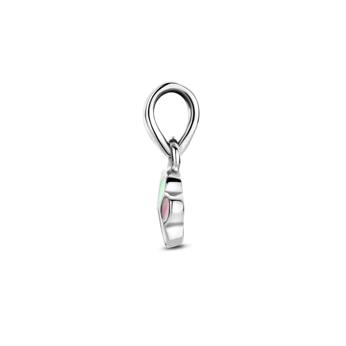 Anhänger Emaille Hundepfote 12 mm Silber rhodiniert