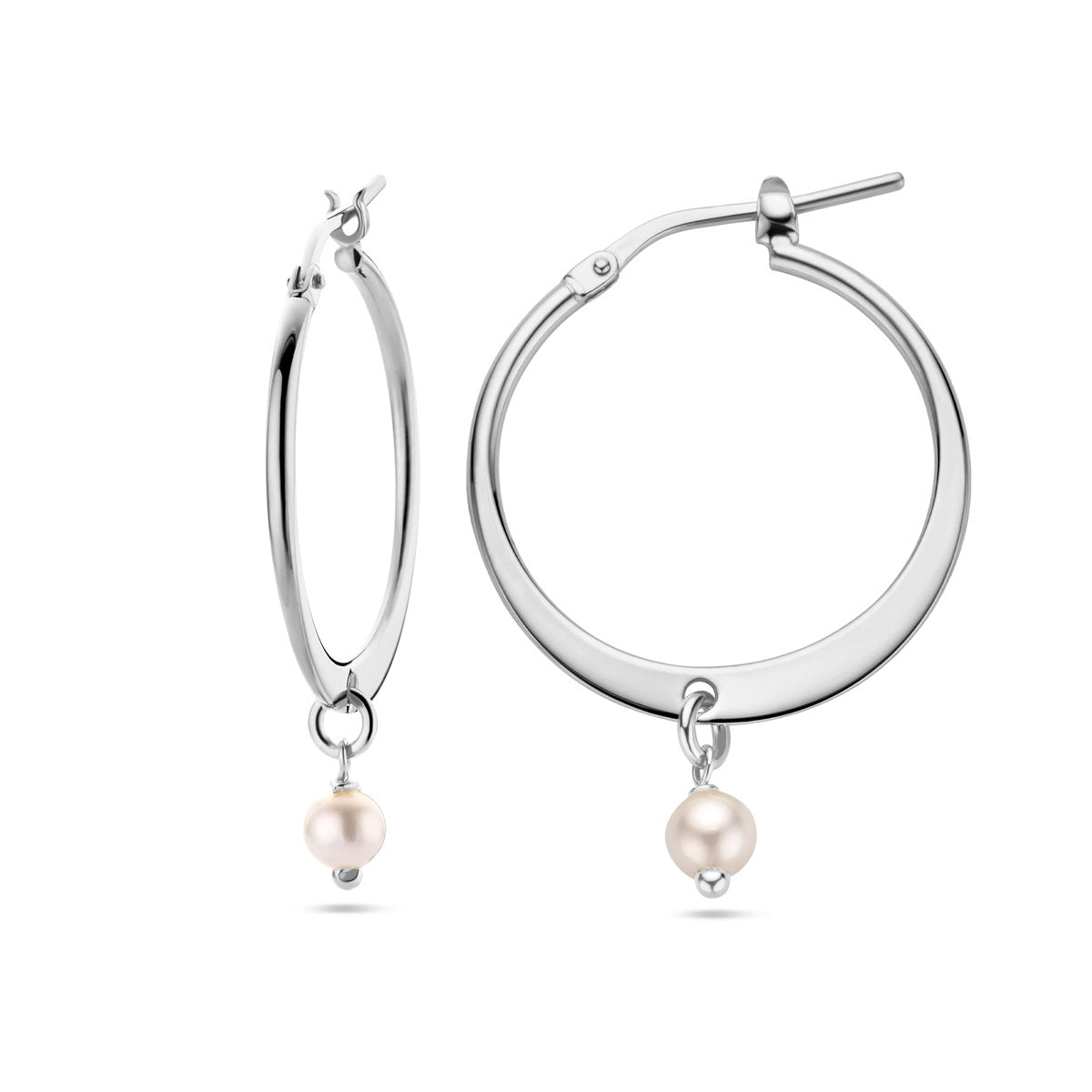 oorhangers synth. parel zilver gerhodineerd