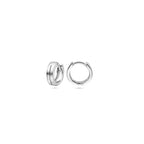 Klappohrringe flach poliert/matt 11,5 mm Silber rhodiniert