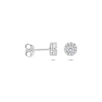 oorknoppen zirkonia 6 mm zilver gerhodineerd