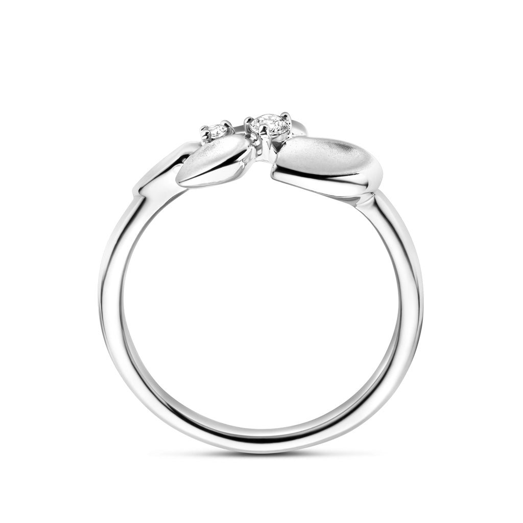 ring zirkonia poli/mat zilver gerhodineerd