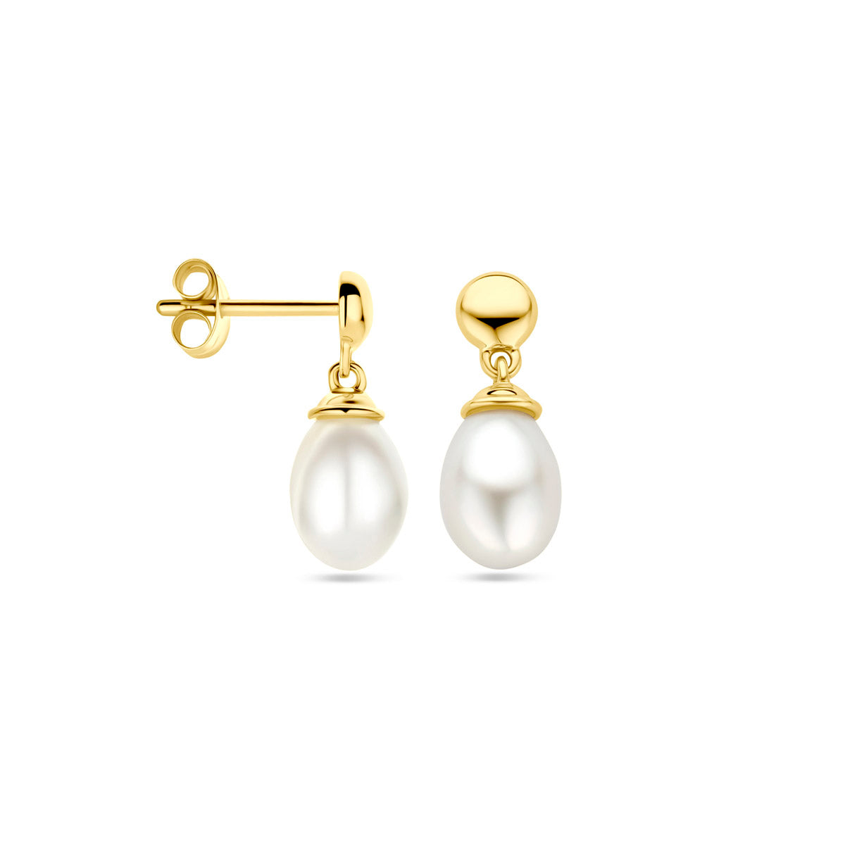 Ohrhänger Perle 15 mm 14K Gelbgold