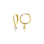 klapoorringen lab grown diamant 0.25ct (2x 0.125ct) h si 18 mm 14K geelgoud