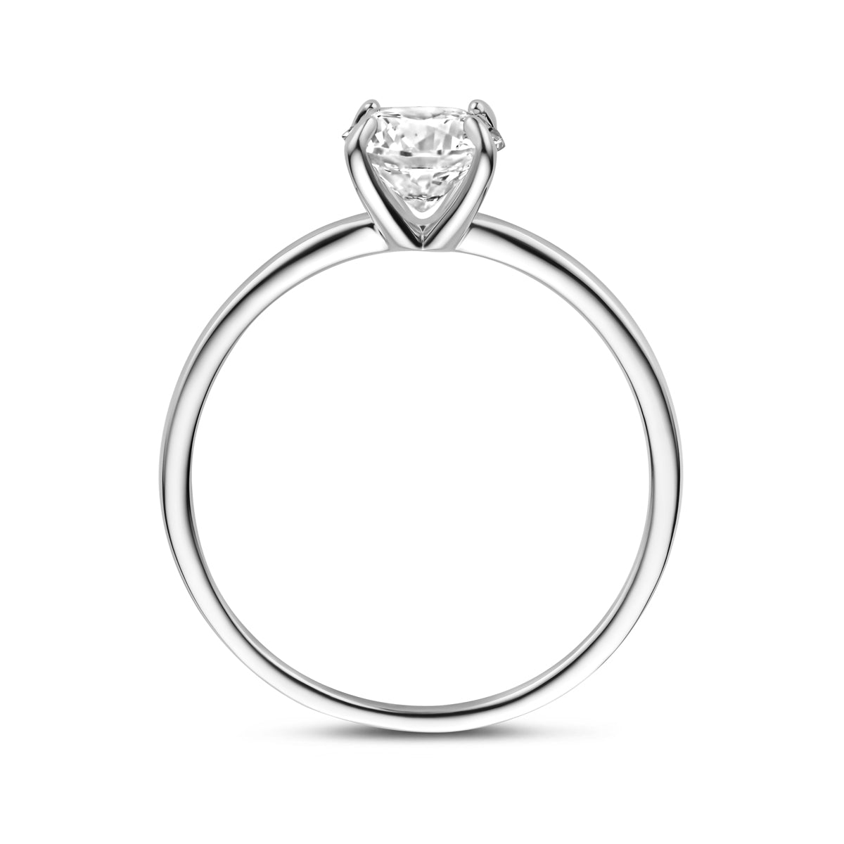 ring zirkonia zilver gerhodineerd