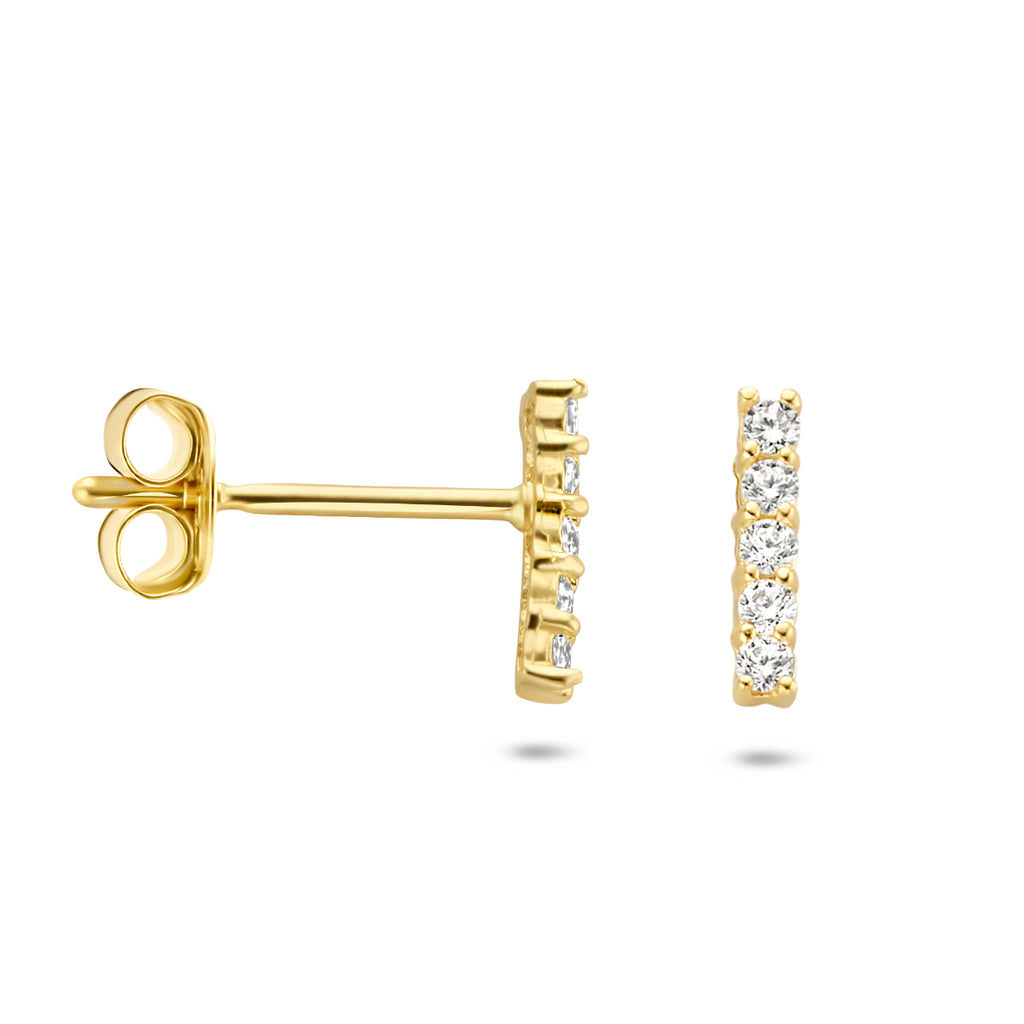 Ohrstecker Stab Zirkonia 14K Gelbgold