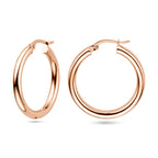 oorringen ronde buis 26 mm 14K roségoud - rond