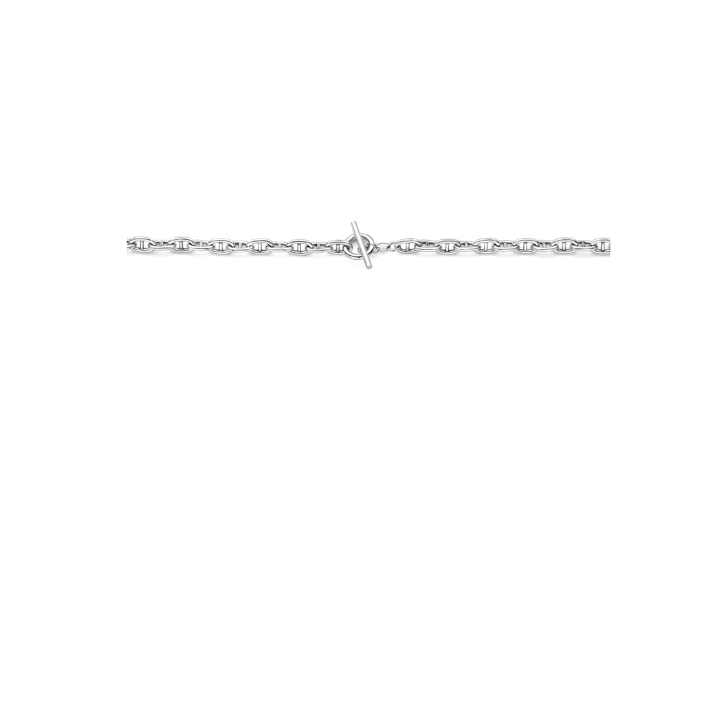 Halskette Marine runde Röhre 5,9 mm 42 cm Knebelverschluss Silber rhodiniert
