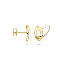 oorknoppen bicolor gestift 10,1 mm 14K geelgoud
