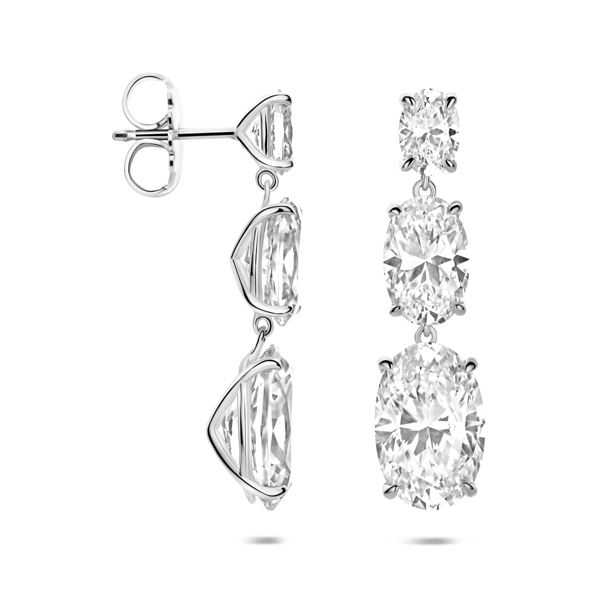 oorhangers zirkonia 35 mm zilver gerhodineerd
