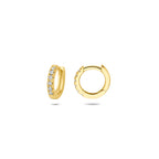 klapoorringen rond lab grown diamant 0.12ct (2x 0.06ct) f vs 10 mm 14K geelgoud - rond