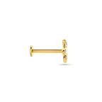 Flat Back Piercing Zirkonia 5,5 mm 14K Gelbgold