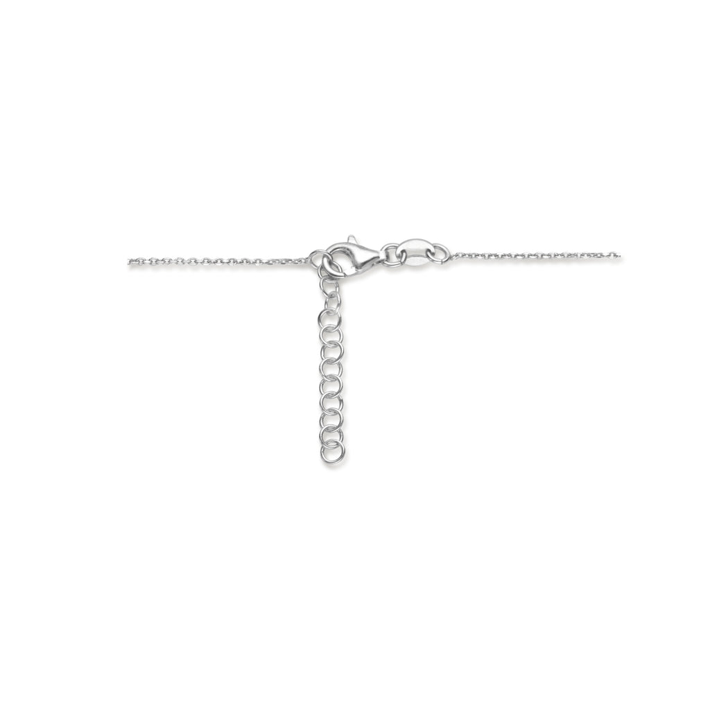 verzierte Halskette mit Zirkonia 41 - 43 - 45 cm Silber rhodiniert