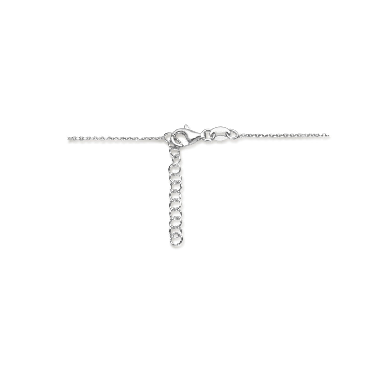 verzierte Halskette mit Zirkonia 41 - 43 - 45 cm Silber rhodiniert
