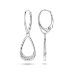oorhangers druppel zirkonia brisur haak zilver gerhodineerd