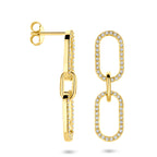 Ohrhänger Zirkonia 33 mm 1 Mikron versilbert (gelb)