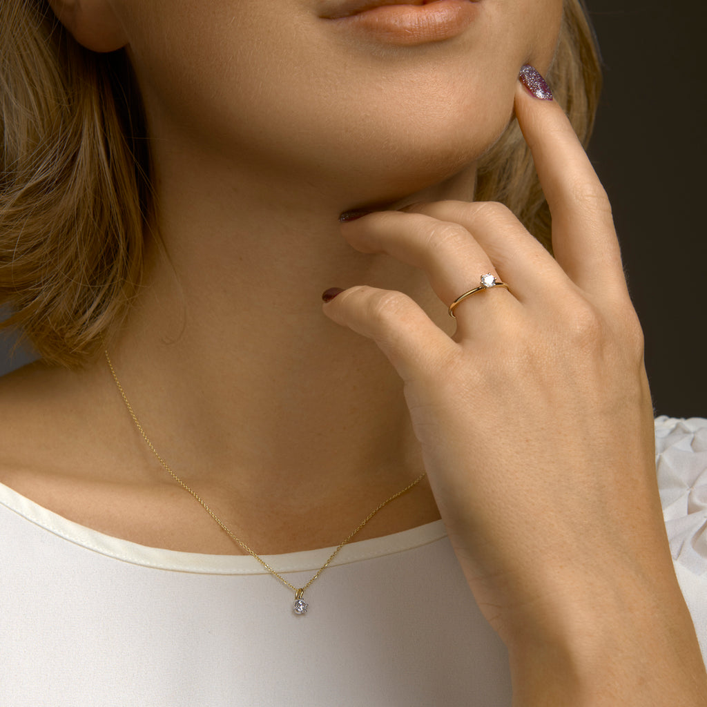 hanger zirkonia 9 mm 14K bicolor goud geel/wit