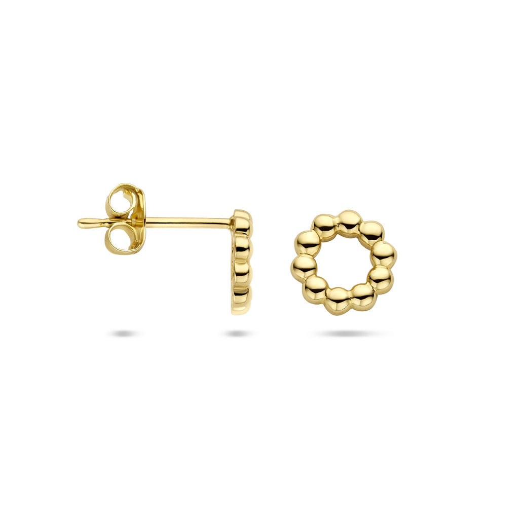 Ohrstecker Kreis Kugeln 14K Gelbgold