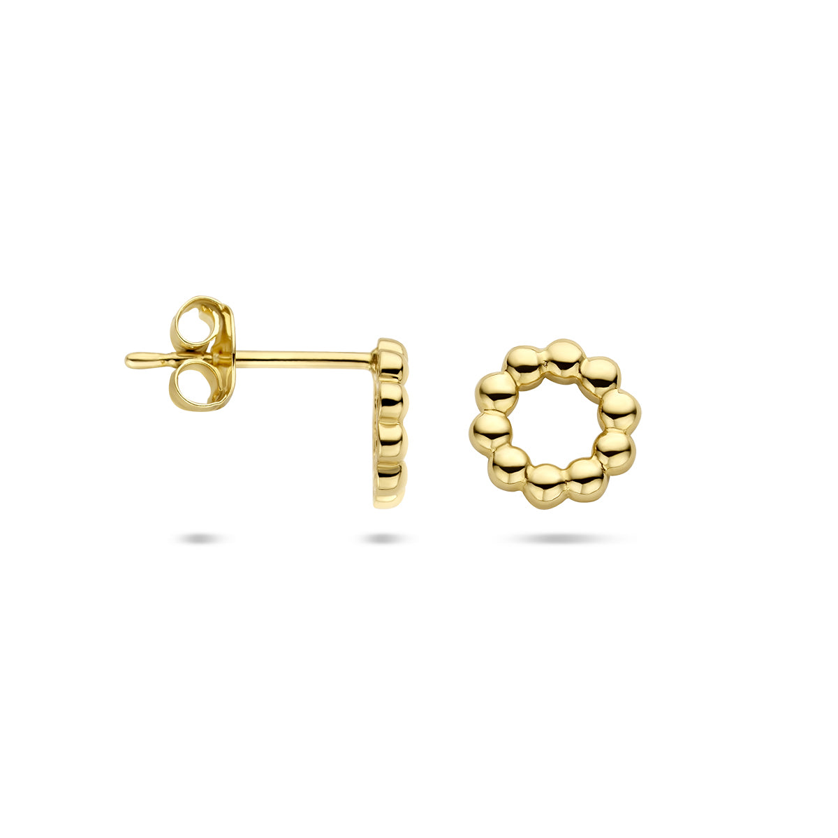 Ohrstecker Kreis Kugeln 14K Gelbgold
