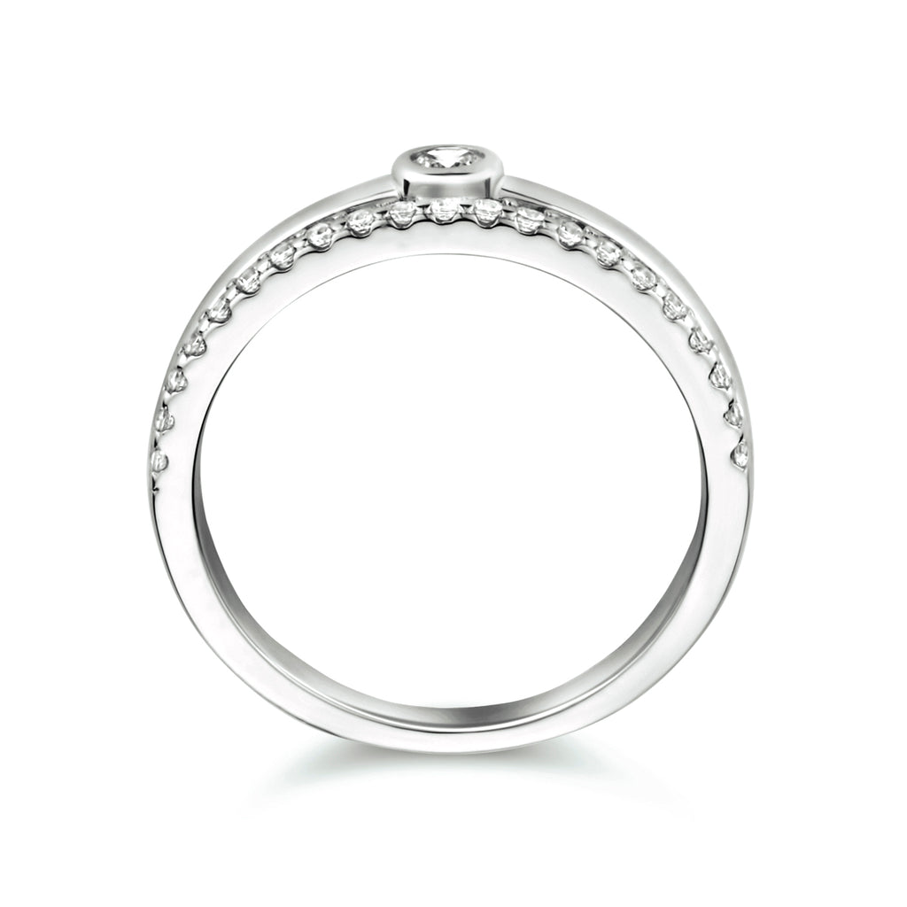 Ring Zirkonia Silber rhodiniert