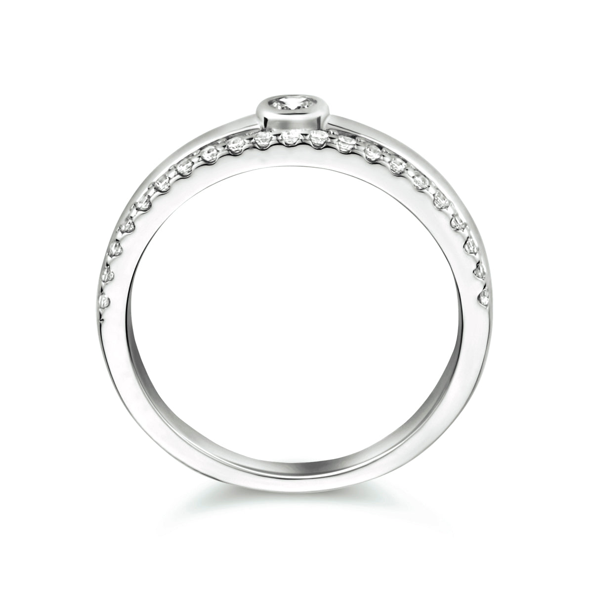 Ring Zirkonia Silber rhodiniert