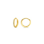 klapoorringen zirkonia 10 mm 14K geelgoud