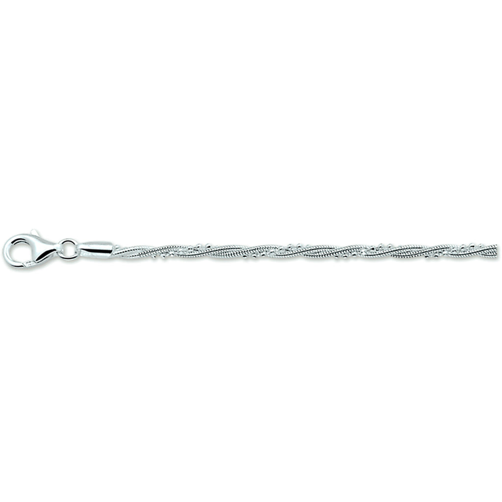 Armband geflochten 2,7 mm silberweiß