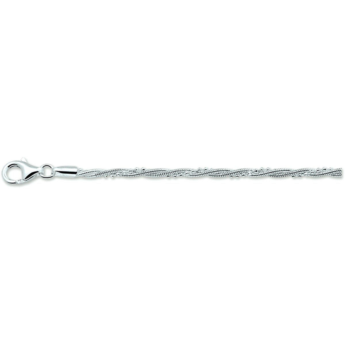 Armband geflochten 2,7 mm silberweiß