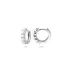 Klappcreolen Perle 10,5 mm Silber rhodiniert