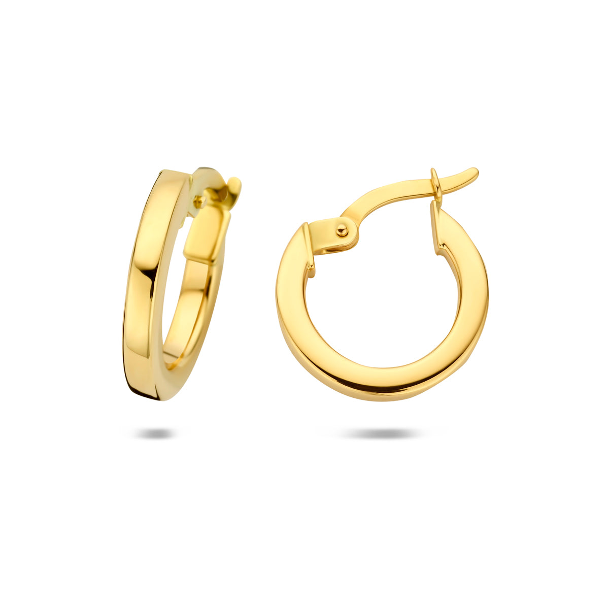 Ohrringe 2,0 mm quadratisch 14K Gelbgold