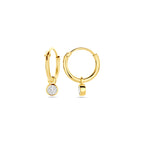 Ohrringe mit Zirkonia-Anhängern 14 mm 14K Gelbgold