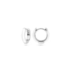 Klappcreolen, weiß emailliert, 10,5 mm, Sterlingsilber rhodiniert