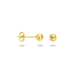 oorknoppen bolletje gediamanteerd 14K geelgoud
