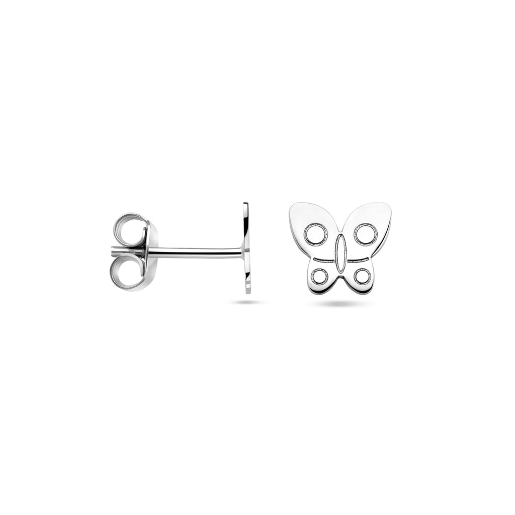 Schmetterlings-Ohrstecker, Silber rhodiniert