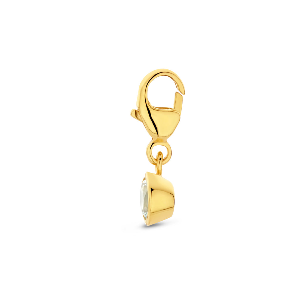slotbedel met geboortesteen 14K geelgoud