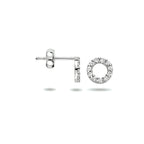 oorknoppen zirkonia 14K witgoud