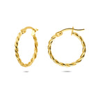 oorringen gedraaid 18 mm 14K geelgoud