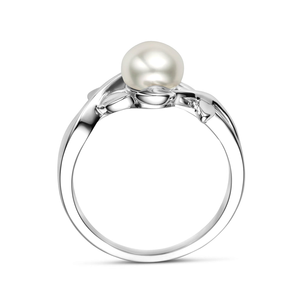 Ring Perle Silber rhodiniert