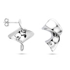 Ohrstecker Creolen 23 mm rhodiniertes Silber