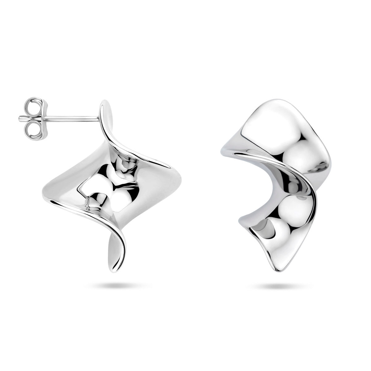 Ohrstecker Creolen 23 mm rhodiniertes Silber