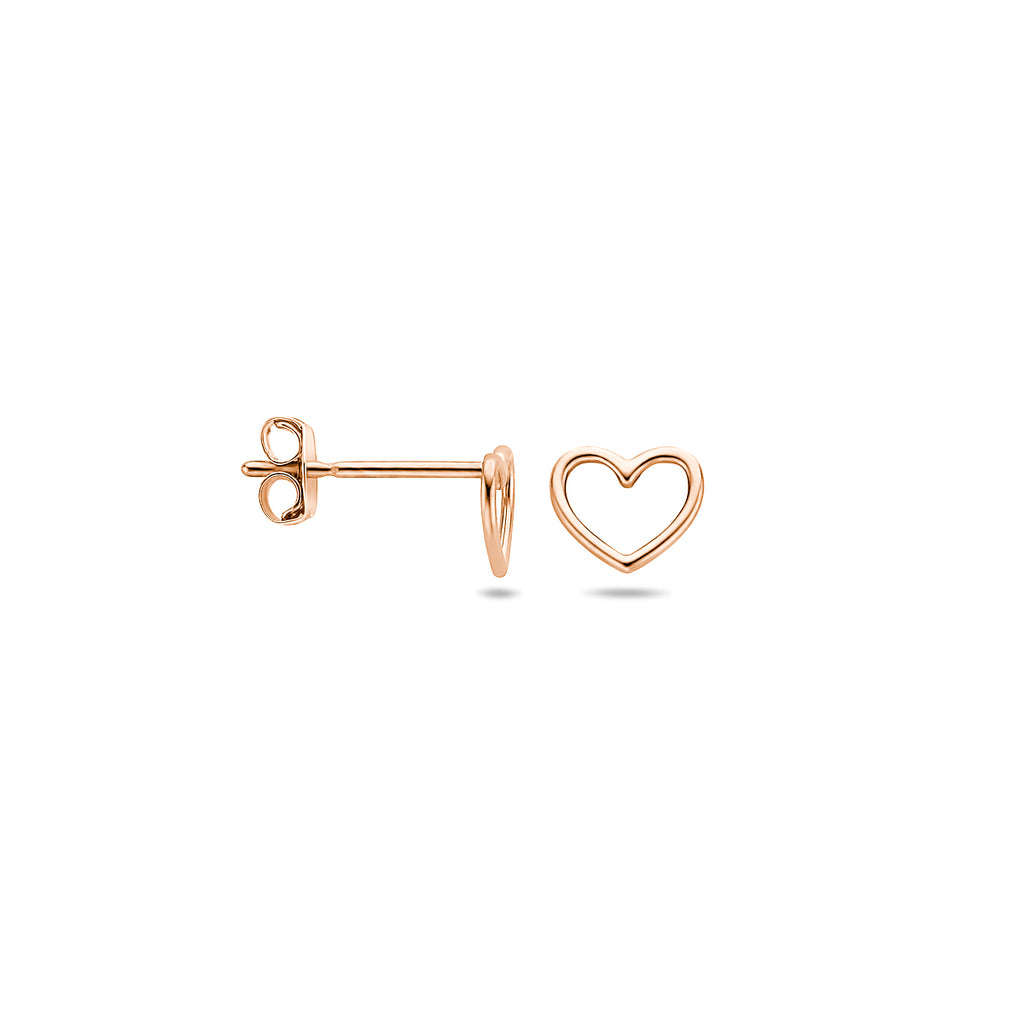 oorknoppen hart 5 mm 14K roségoud