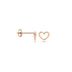oorknoppen hart 5 mm 14K roségoud