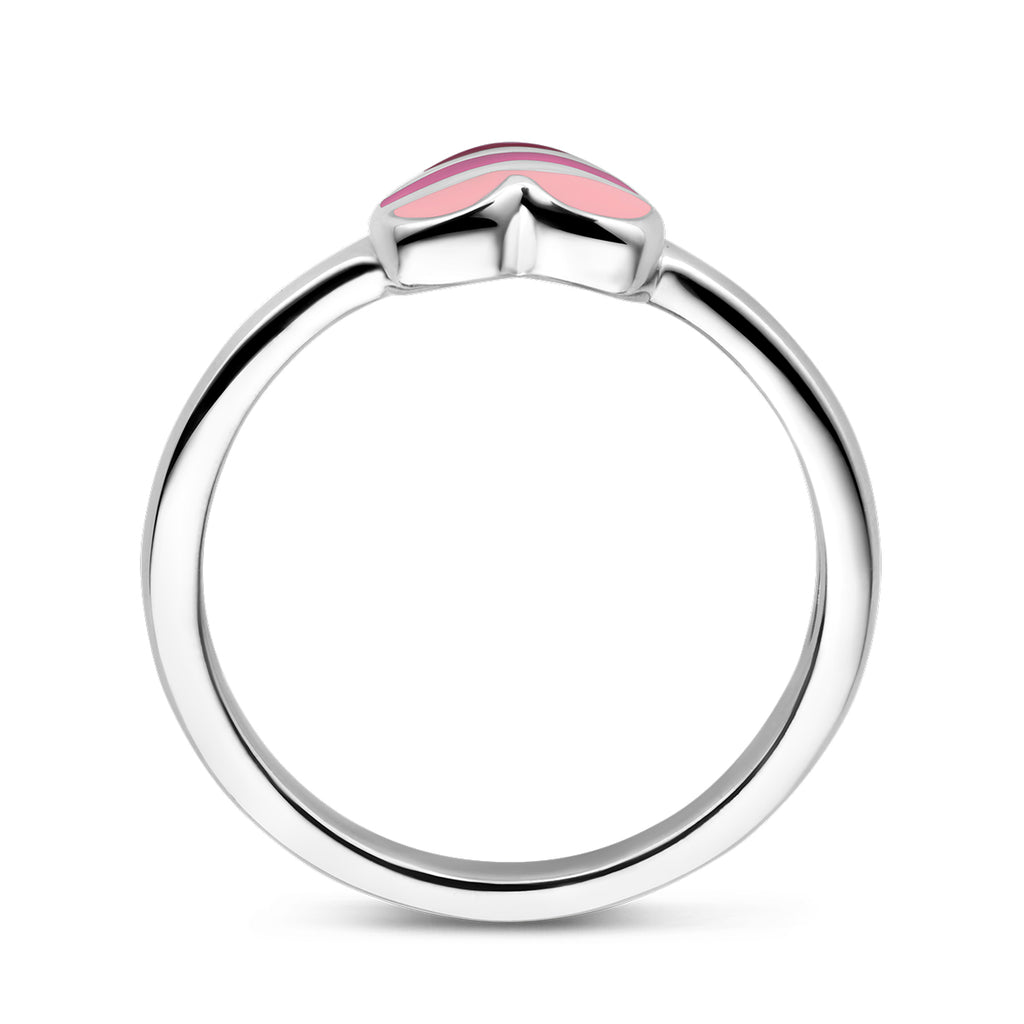 ring emaille hart zilver gerhodineerd