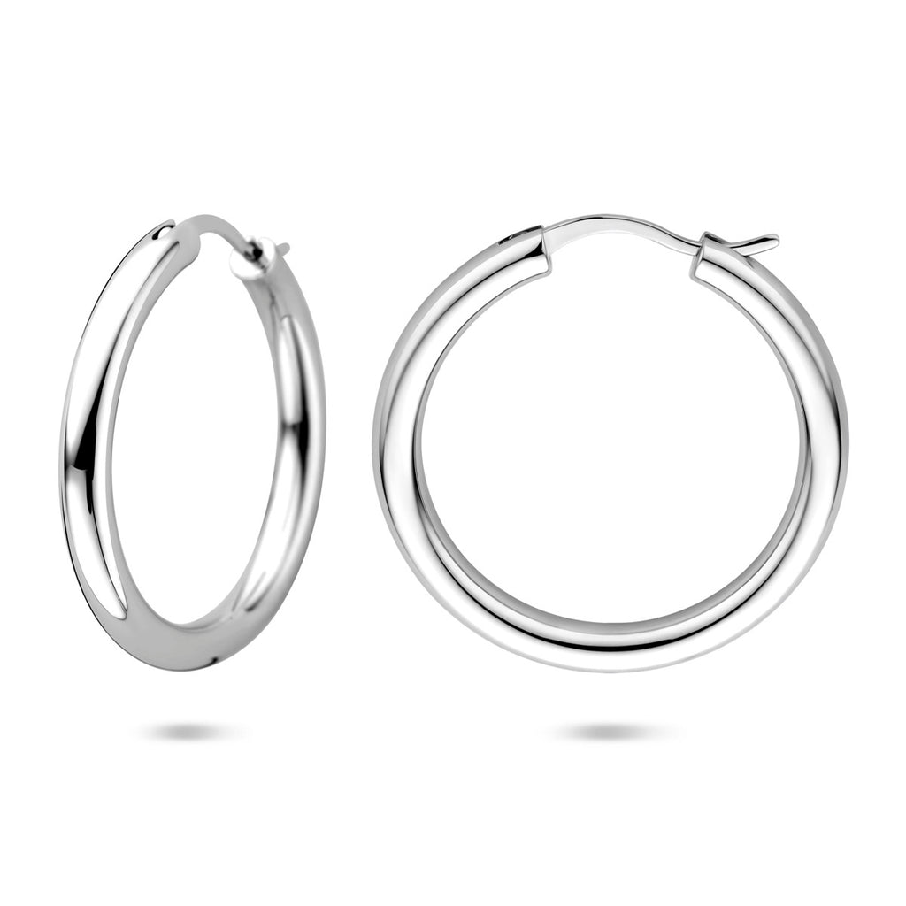 oorringen 26,5 mm zilver gerhodineerd