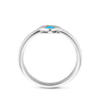 Ring Emaille Herz Hundepfoten Silber rhodiniert