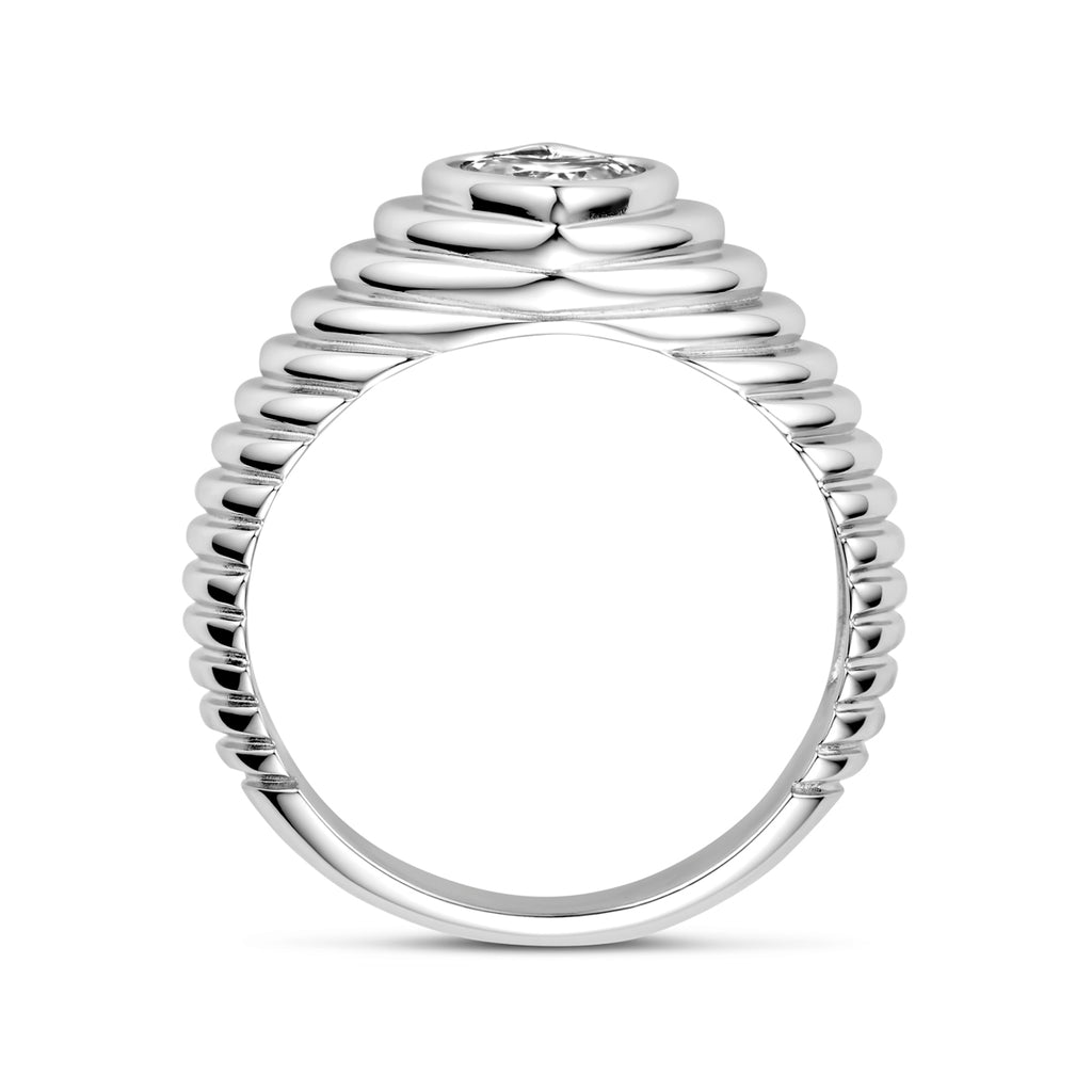 Ring Herz Zirkonia Silber rhodiniert