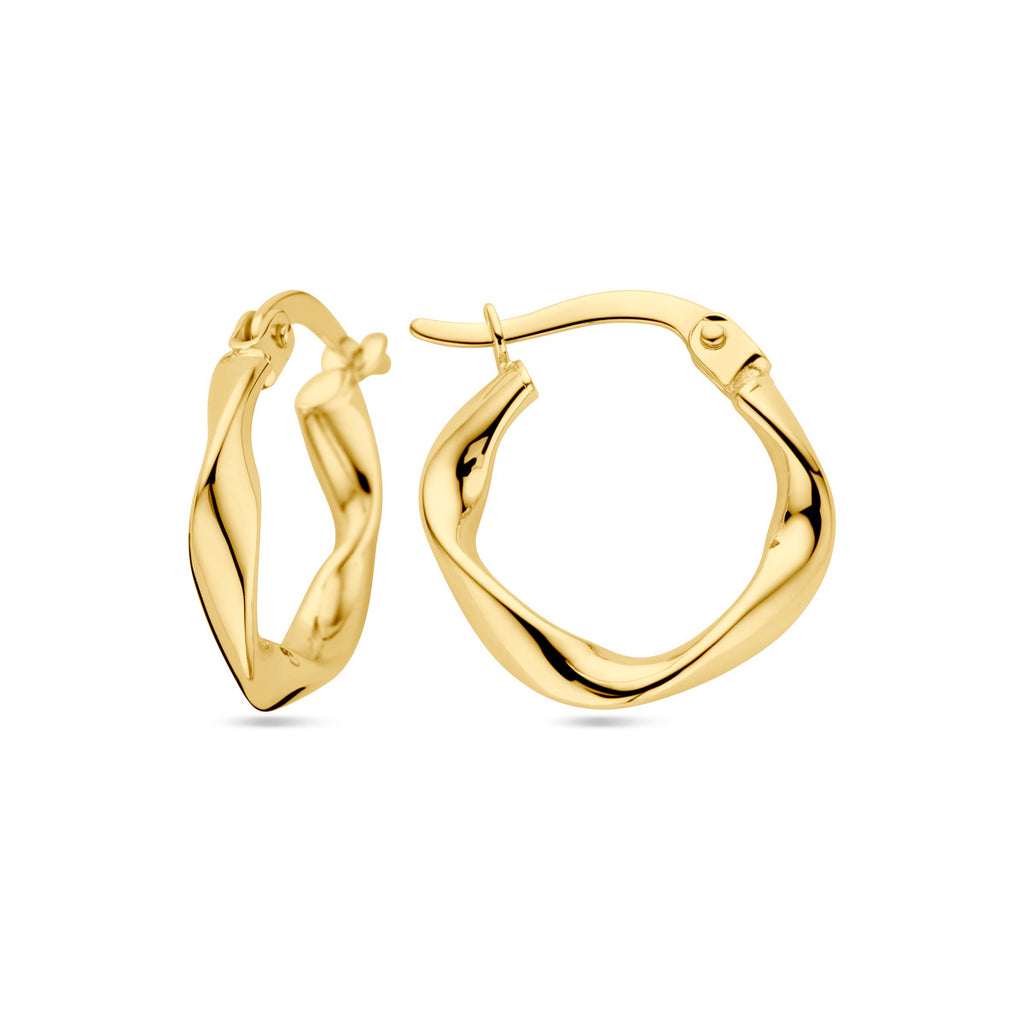 Ohrringe gedrehtes Rohr 14K Gelbgold