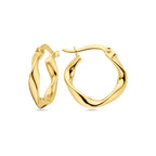 Ohrringe gedrehtes Rohr 14K Gelbgold