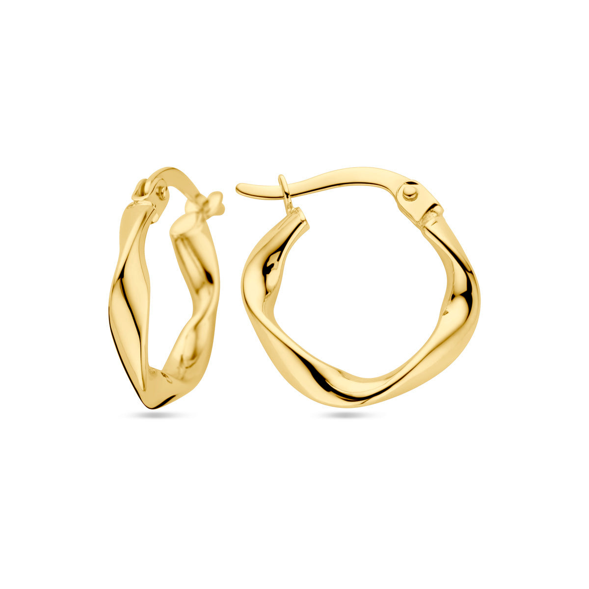 Ohrringe gedrehtes Rohr 14K Gelbgold