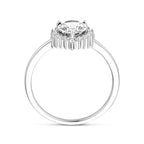 Ring Zirkonia Halo Silber rhodiniert