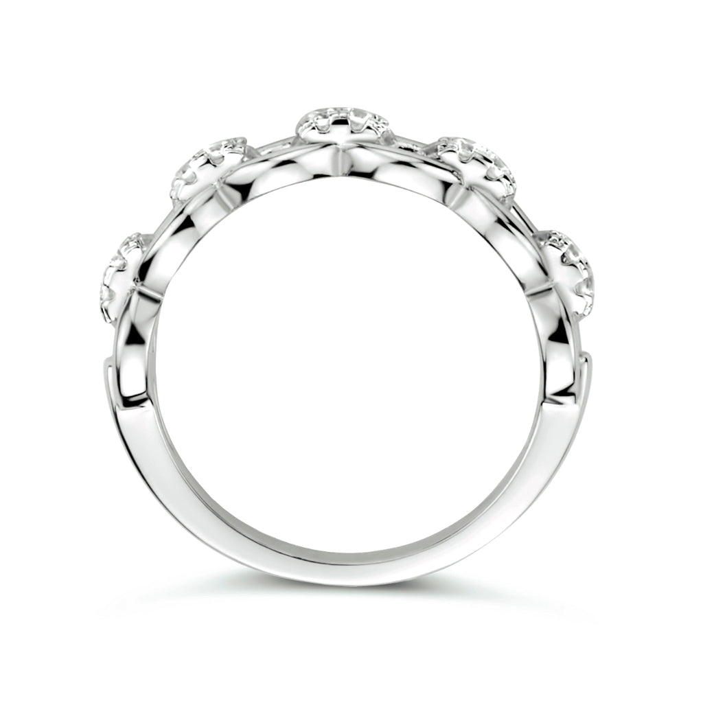 Ringglieder-Zirkonia-Silber rhodiniert